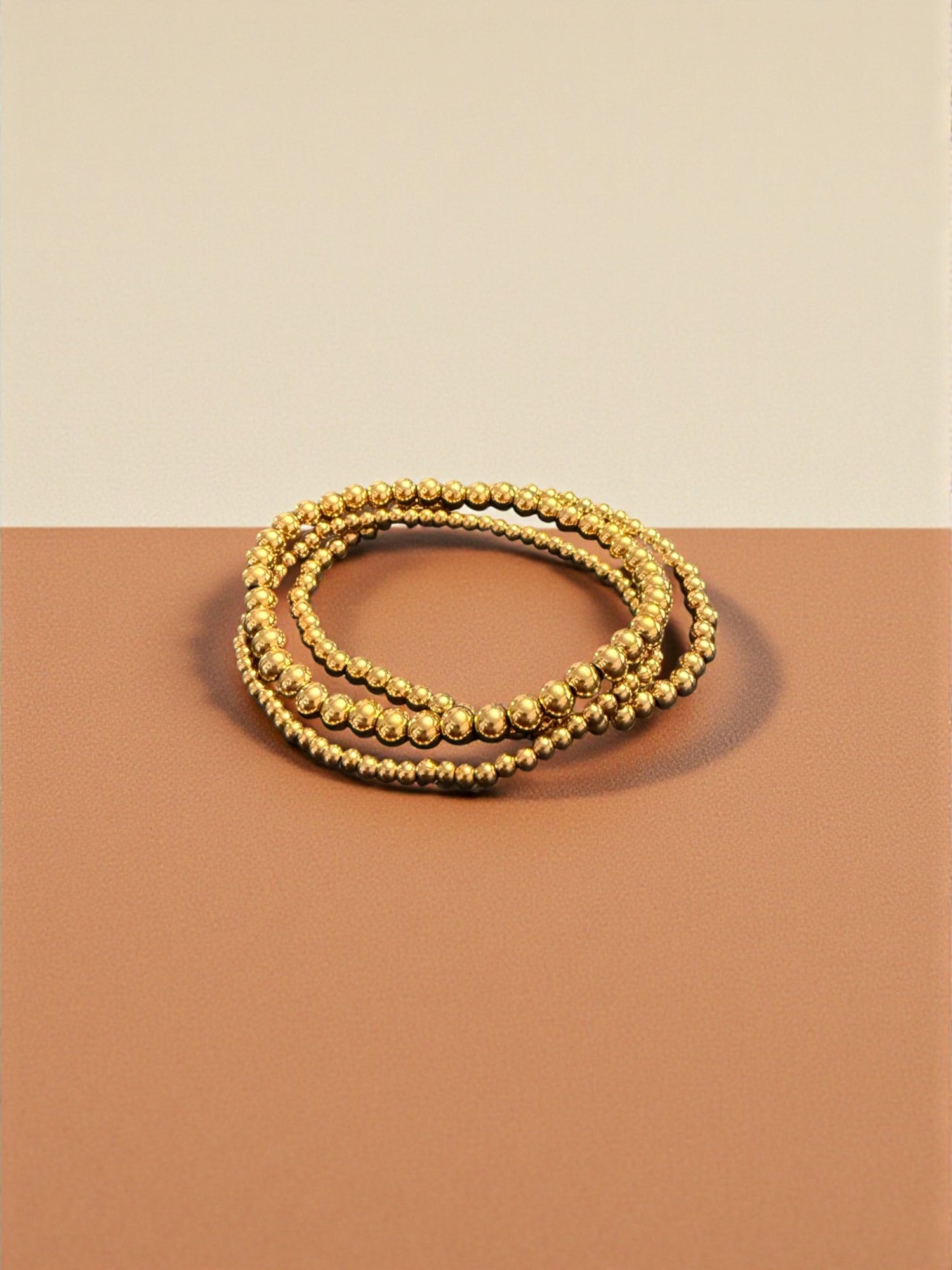 Jane Gold Beaded Triple Bracelet
