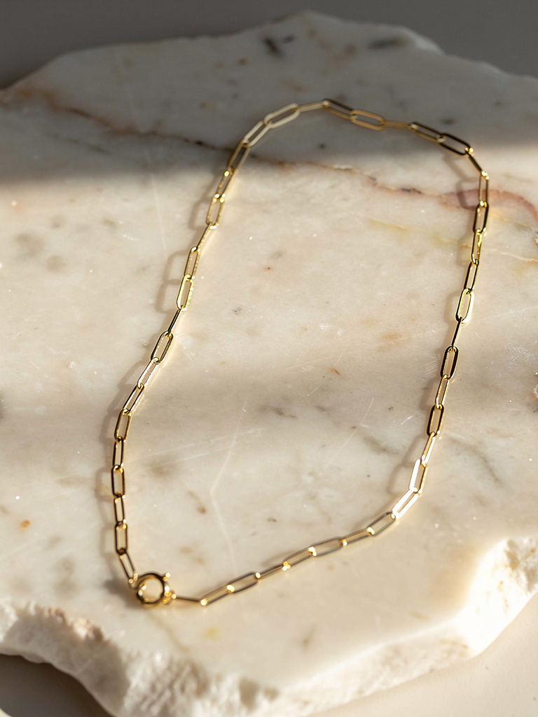 Paper Clip Charm Necklace