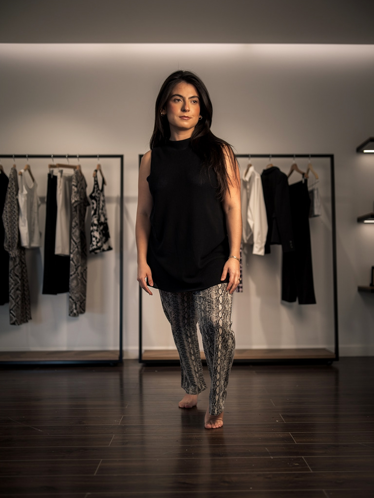 Jasper Vintage Straight Snake Print Jean