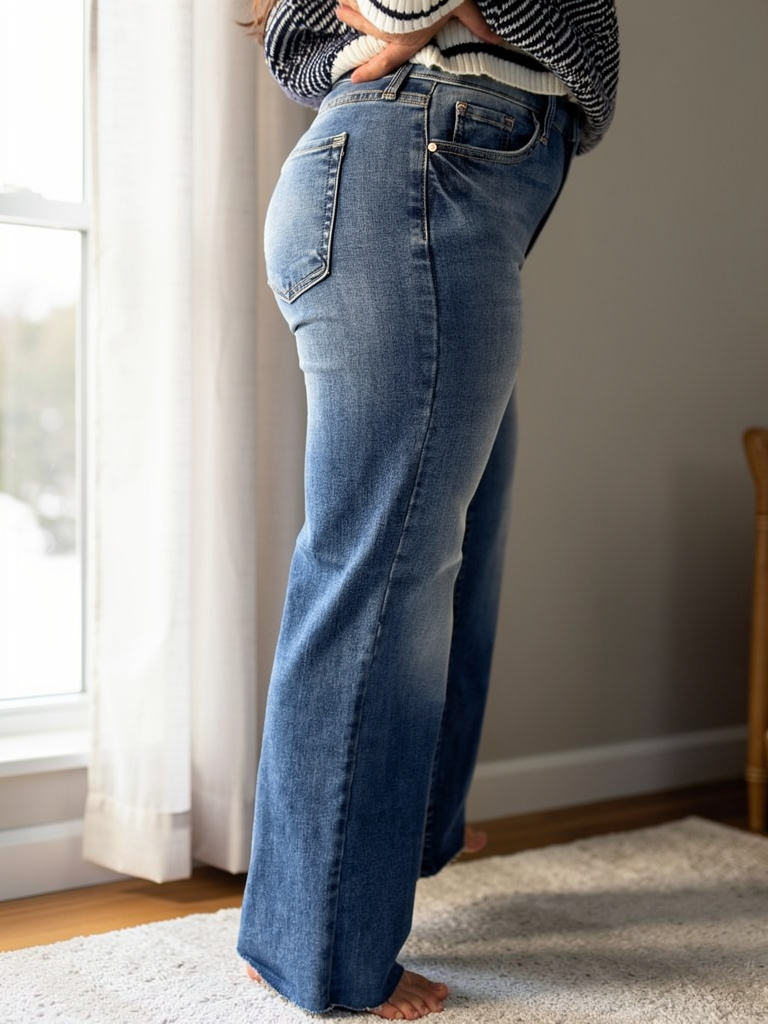 Duke Slim Palazzo with Scissor Cut Jean