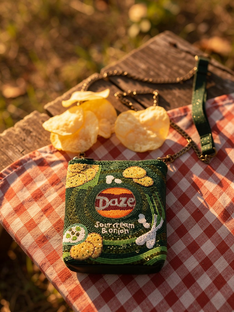 Sour Cream & Onion Beaded Crossbody Bag