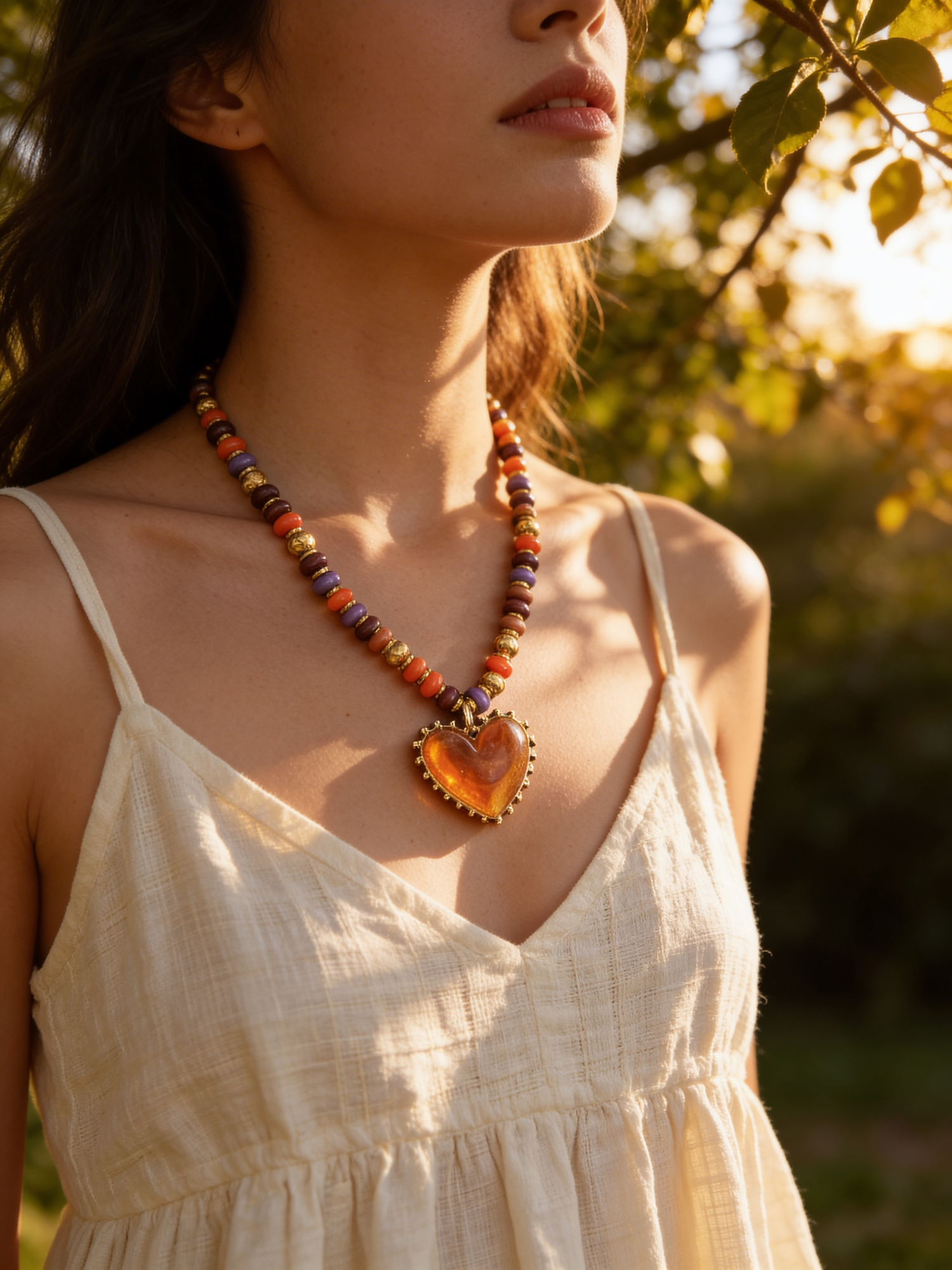 Amber Heart Necklace