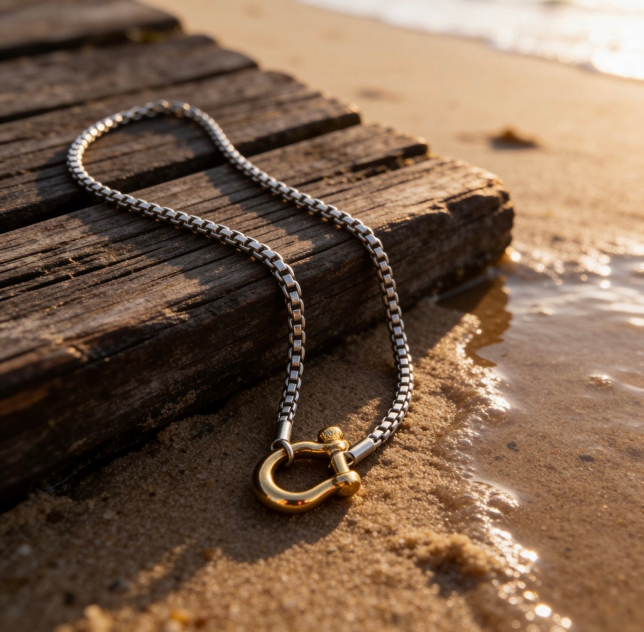 Mixed Tones Screw Toggle Necklace