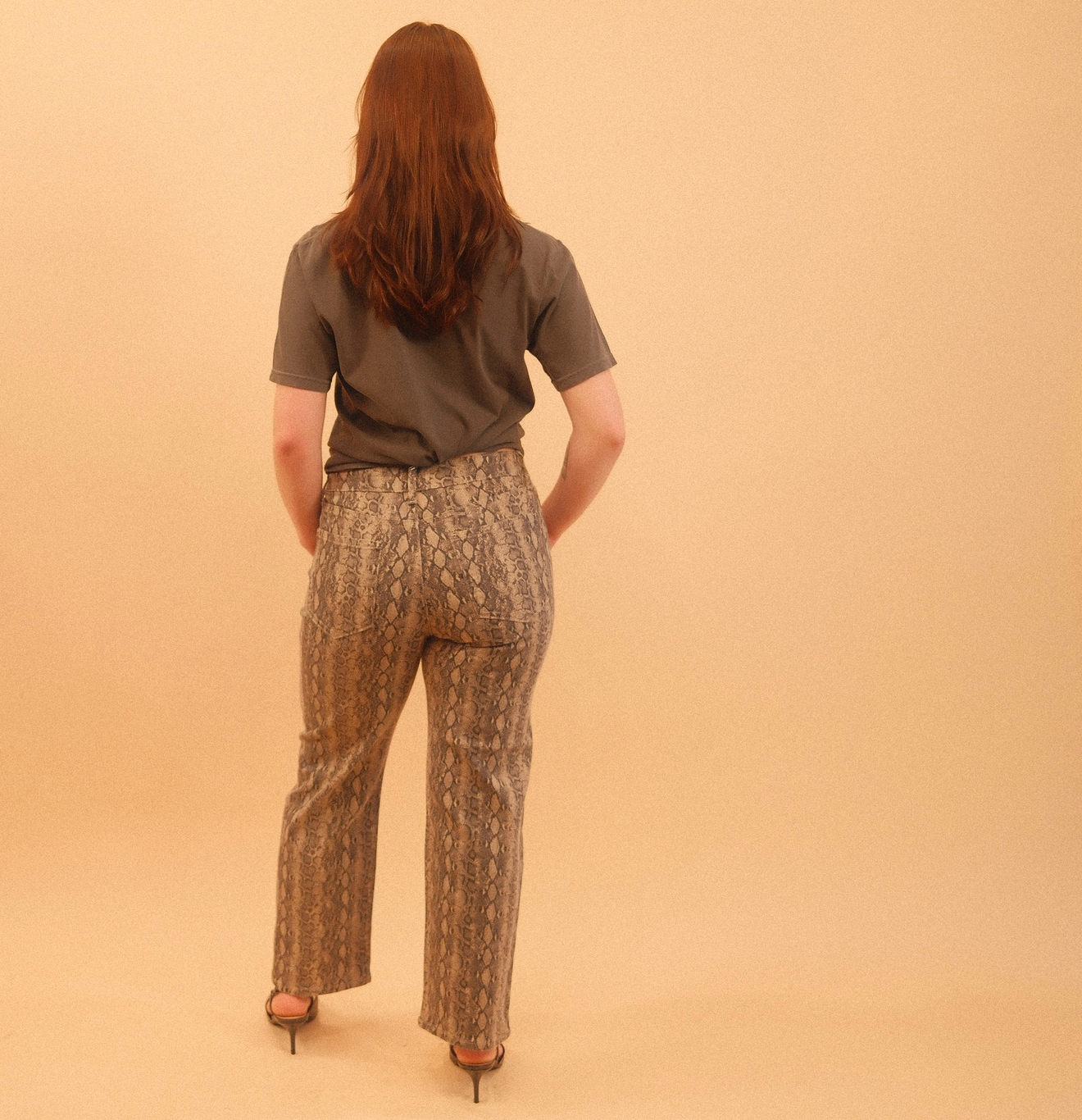 Jasper Vintage Straight Snake Print Jean