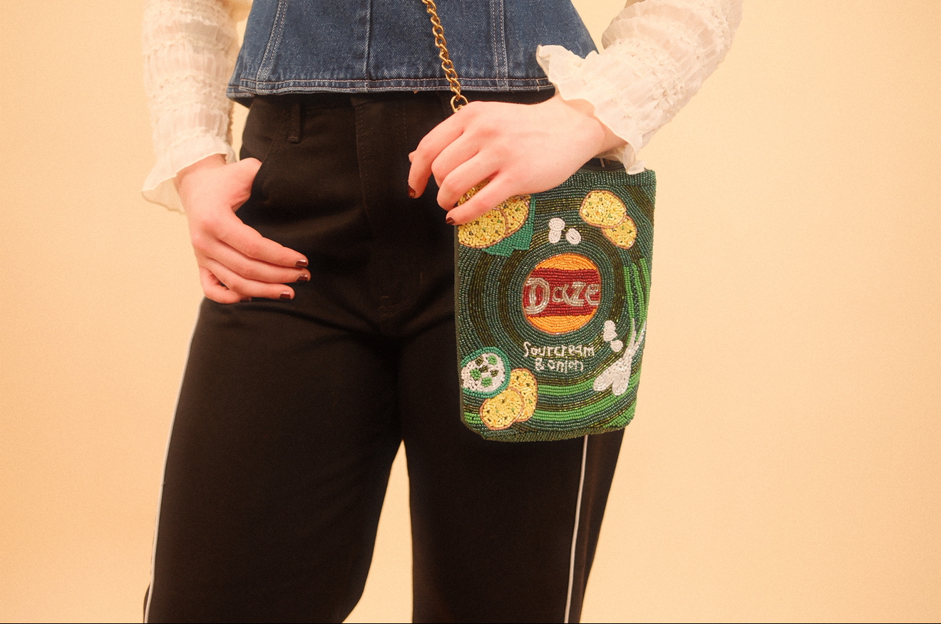 Sour Cream & Onion Beaded Crossbody Bag