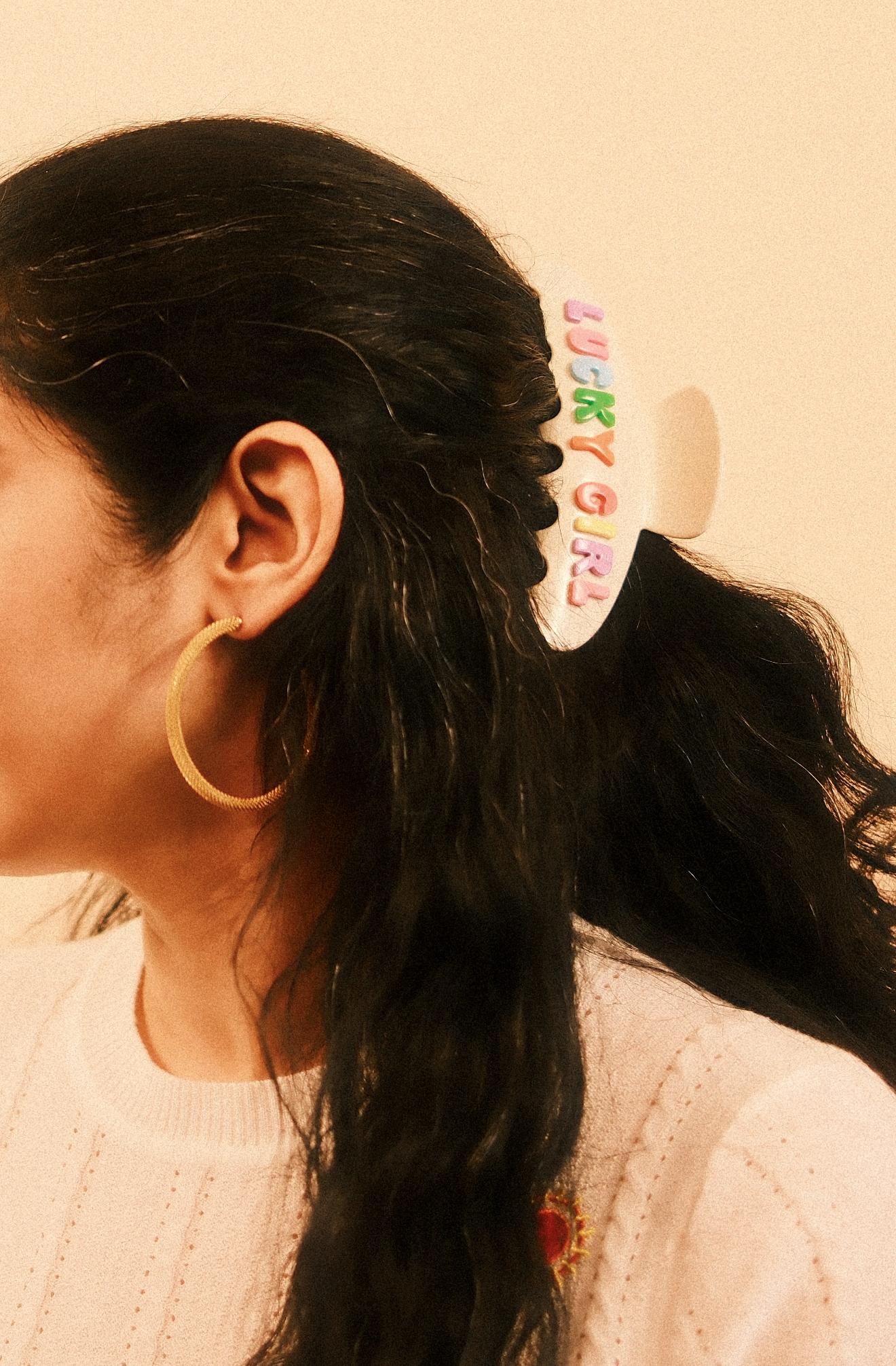 Stella Gold Mesh Hoop Earring