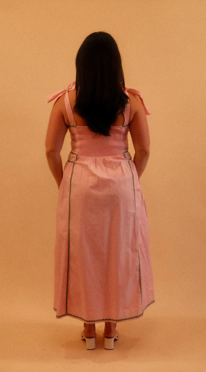 Janice Tie Strap Midi Dress