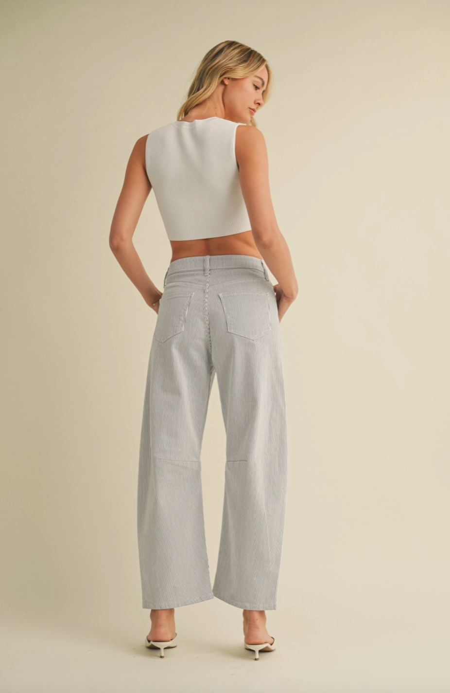 Damon Pinstrip Barrel Jeans
