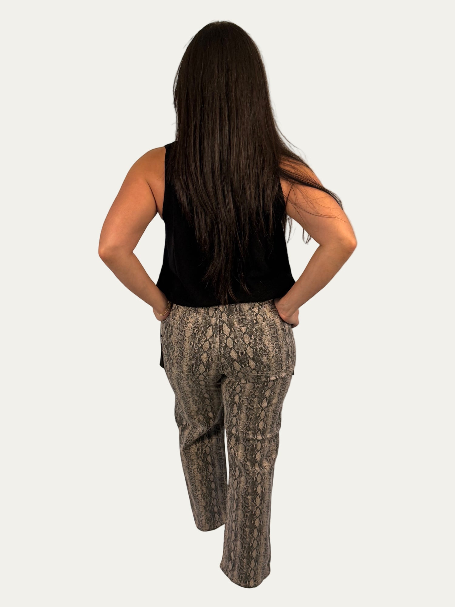 Jasper Vintage Straight Snake Print Jean