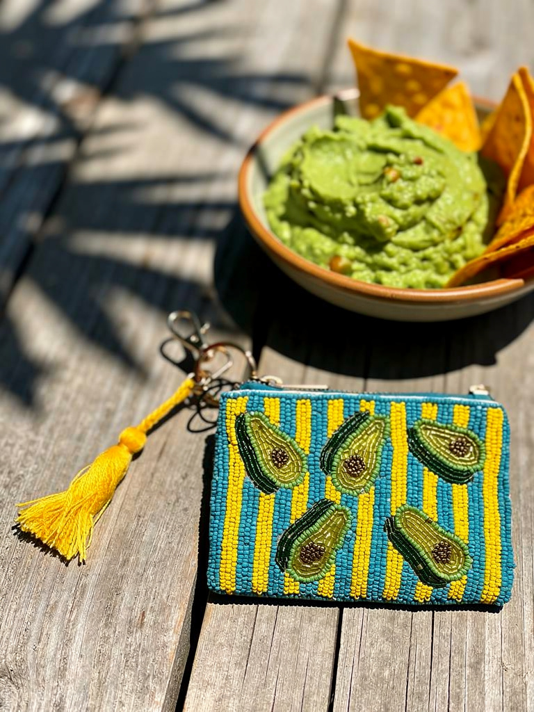 Avocado Beaded Pouch