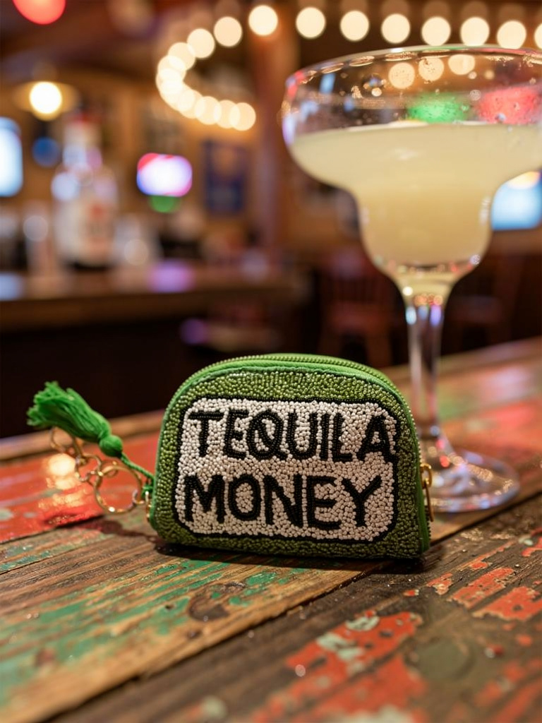 Tequila Money Beaded Pouch