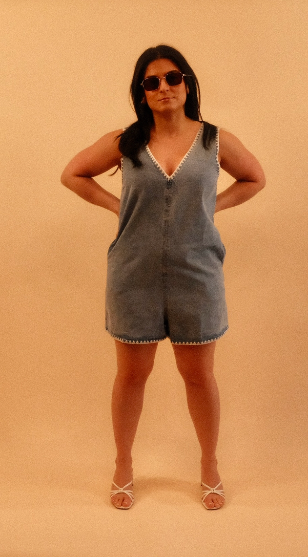 Cathy Denim Romper