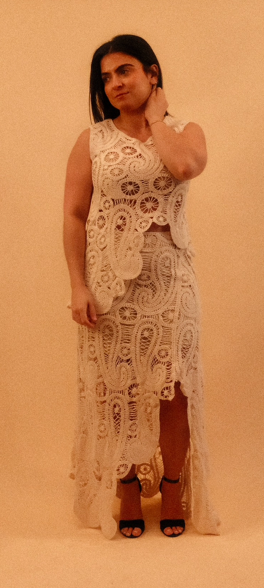 Frances & Mary Crochet Knit Top and Skirt (Sold as a set only)