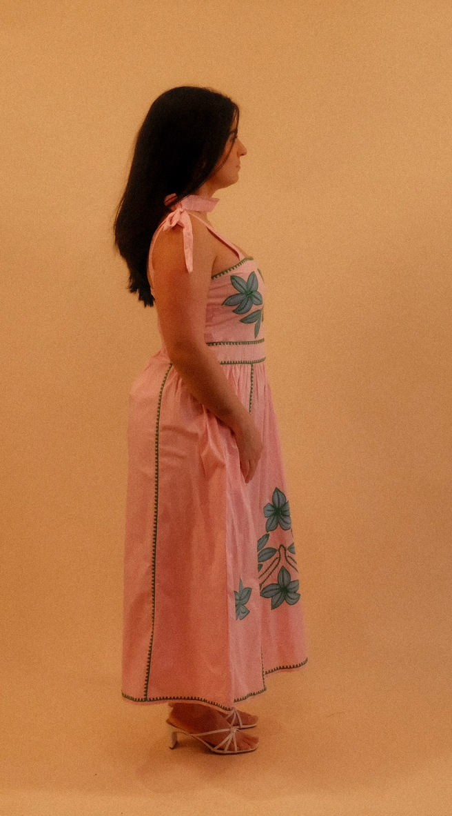 Janice Tie Strap Midi Dress