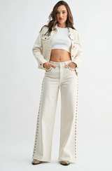 Ross Studded Barrel Jeans