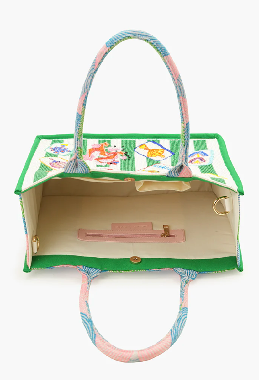 Mahjong Muse Hand Beaded Tote