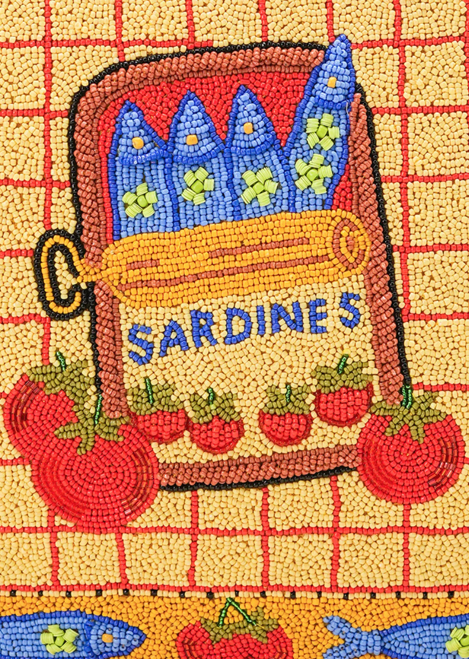 Deep Sea Sardine Beaded Coastal Tote