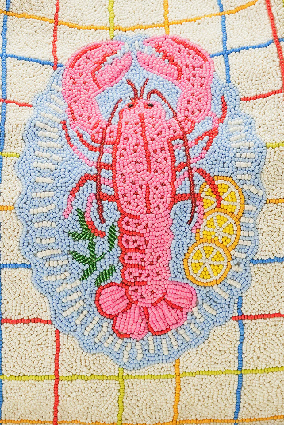 New England Lobster Beaded Oversized Tote