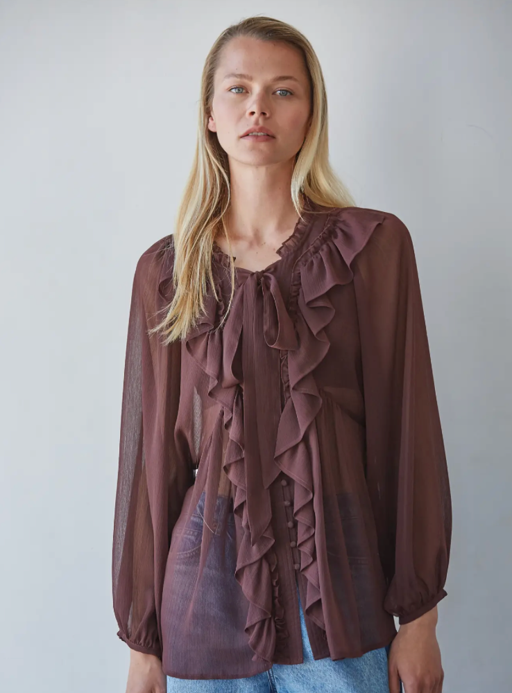 Lynette Ruffled Long Sleeve Top