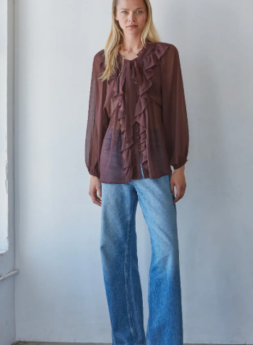 Lynette Ruffled Long Sleeve Top