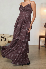 Josepha Sleeveless Polka Dot Cami Tiered Maxi Dress