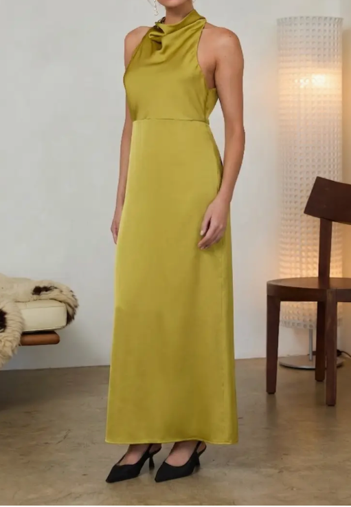 Selena Satin Halter Dress