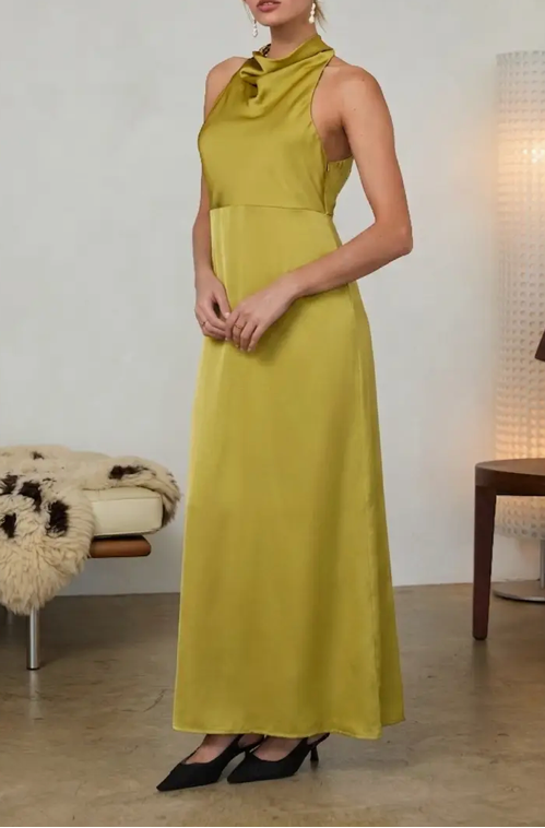 Selena Satin Halter Dress
